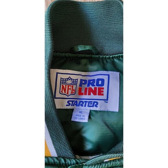 Green Bay Packers  Starter Enforcer Satin  Varsity Full-Snap Jacket - Green/Gold - Picture 8 of 16